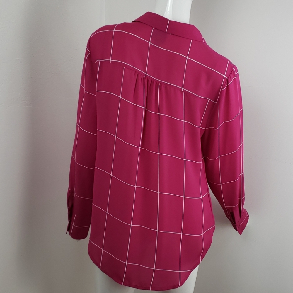 Worthington Pink Plaid Blouse - Picture 6 of 10